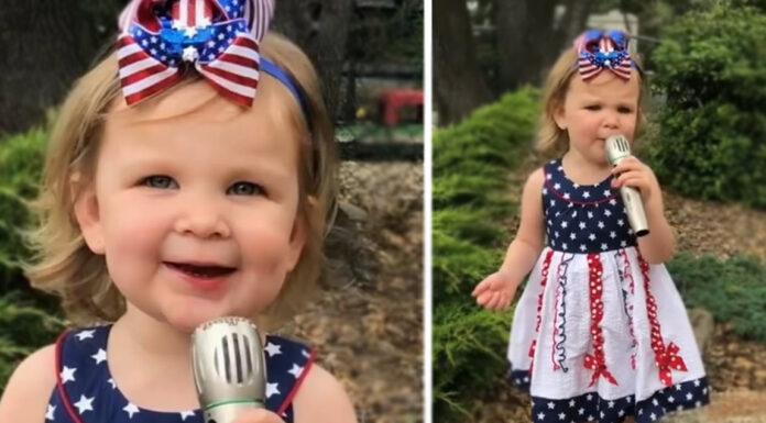 Adorable 2-Year-Old’s Performance of the National Anthem Goes Viral 2 year old Amelia singing Star Spangled Banner