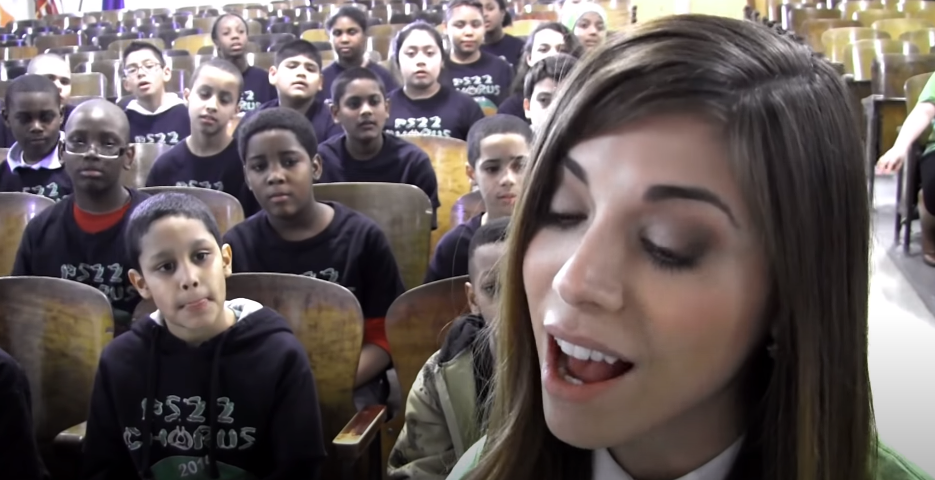 Christina Perri sings with PS22 Chorus