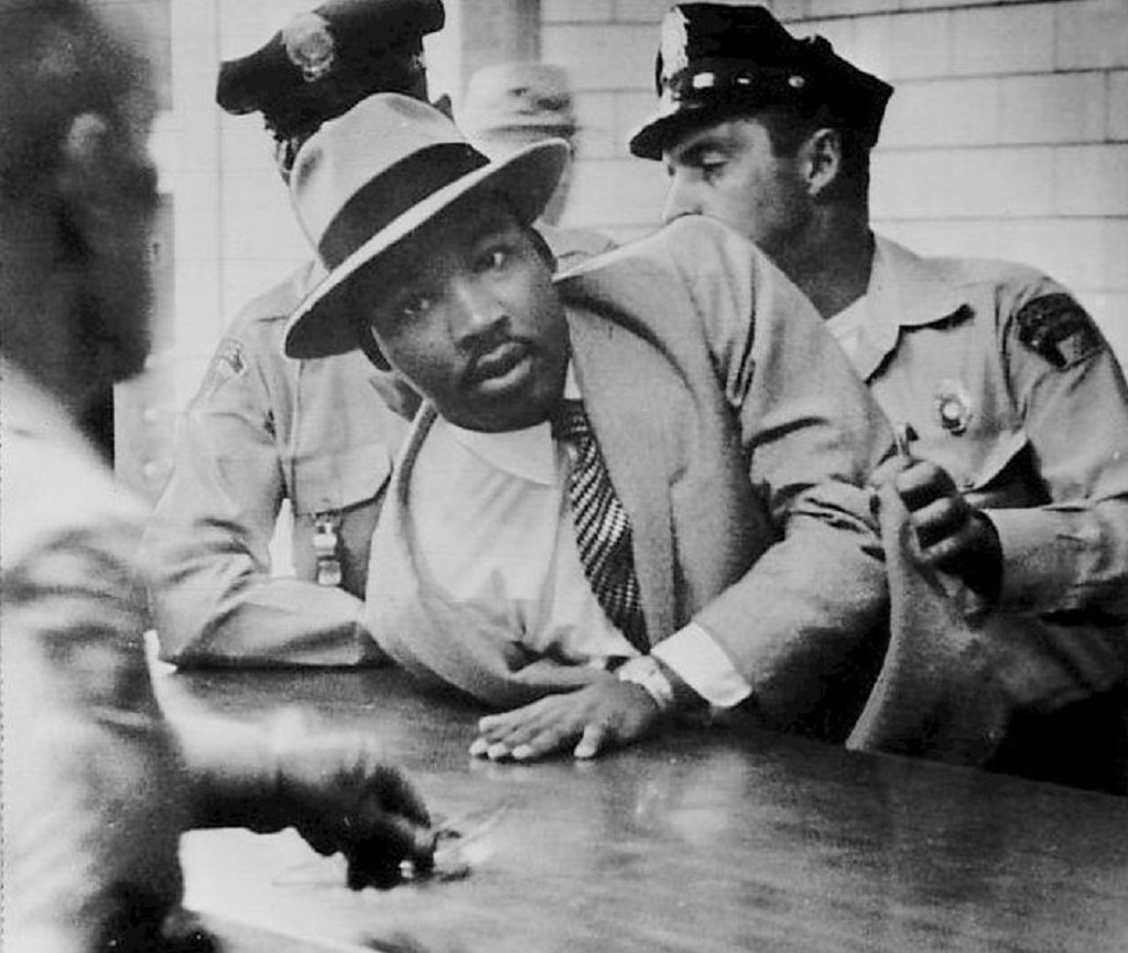 MLK arrest during civil disobedience 