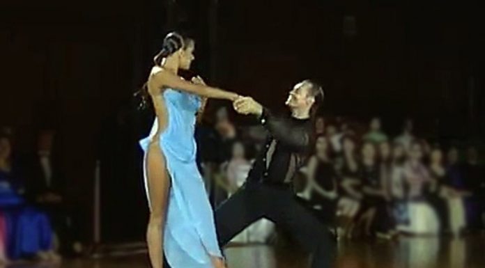 Slavik Kryklyvvy Elena Khorova Rumba dancers blue dress