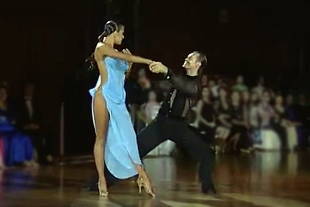 Slavik Kryklyvvy Elena Khorova Rumba dancers blue dress