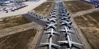400 planes parked side by side
