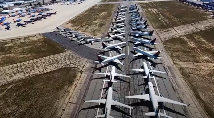 400 planes parked side by side