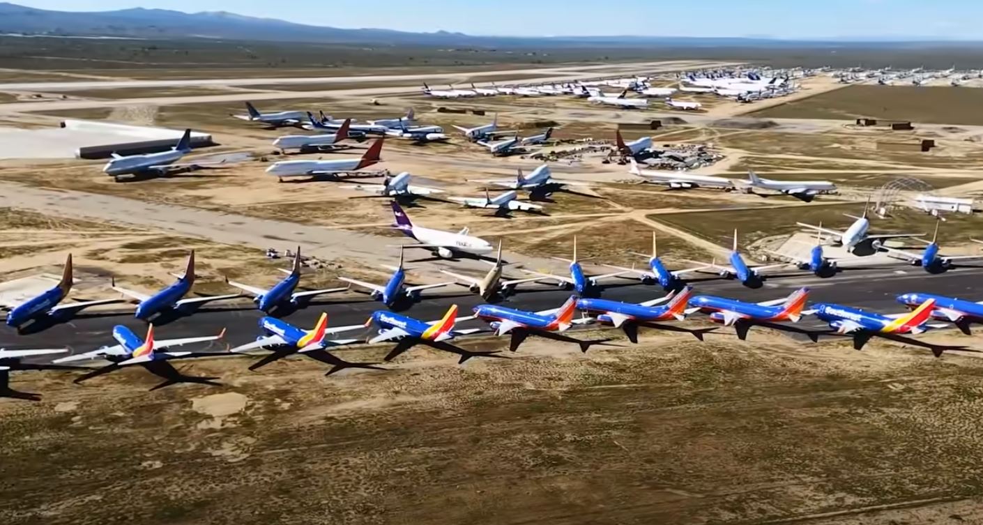 400 planes parked side by side