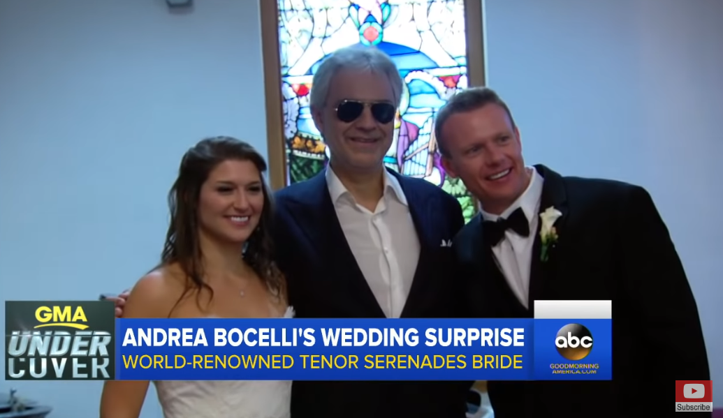 Andrea Bocelli bride and groom