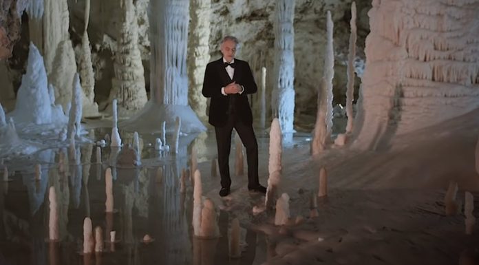 Andrea Bocelli singing Silent Night in a cave