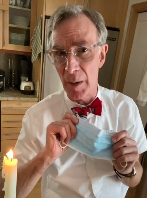 Bill Nye with a mask