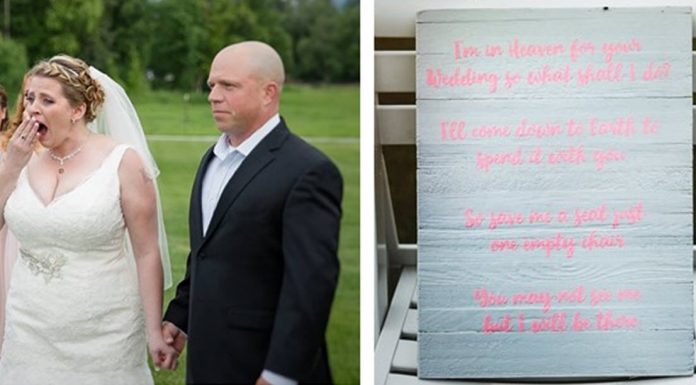 Bride Leaves Seat Open on Wedding Day for Late Son, Sees This Man Walking Down the Aisle bride-leaves-seat-open-late-son-organ-donor-heart-featured-image