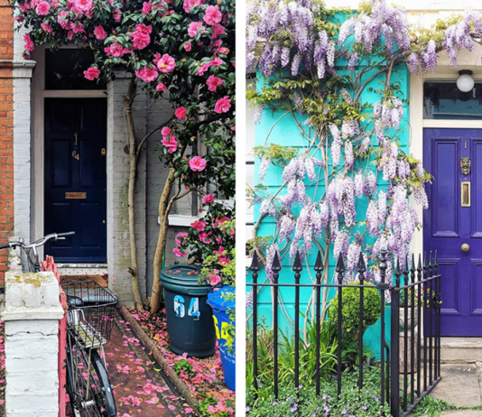 Just 19 Charming Front Doors Around London that Look Like They’re from a Wes Anderson Movie flowers doors