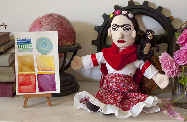 Frida Kahlo doll with monkey