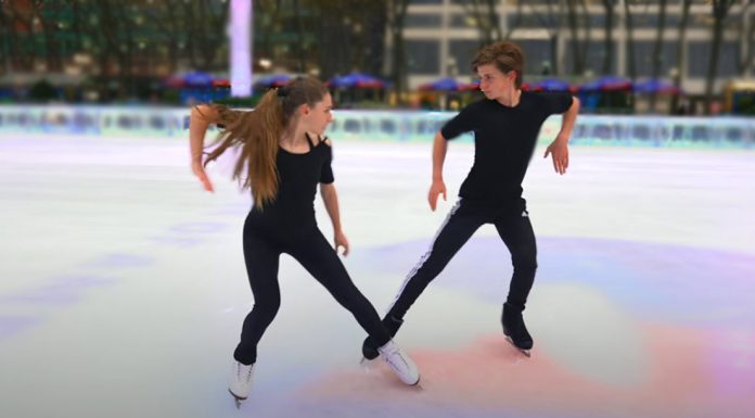 Gage Brown Oona Brown siblings ice skating figure skating ice dancing metallica nothing else matters