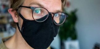 Preventing foggy lenses when wearing a mask