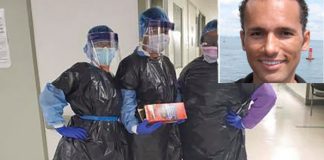 nurses wearing trash bags