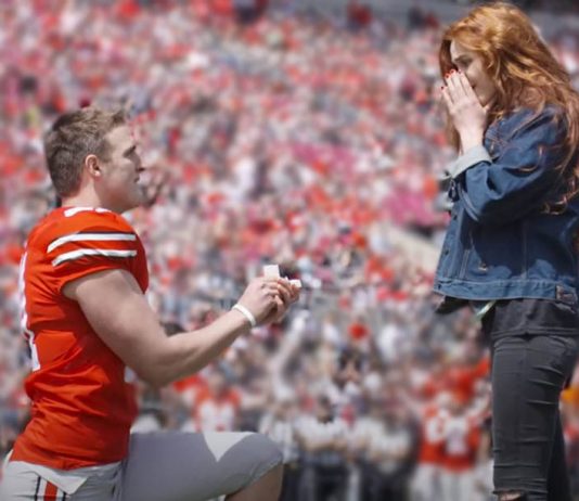 She Thinks She’s Going on Field to Kick the Ball, Ohio State Football Player Boyfriend Has Other Plans Ohio State Proposal