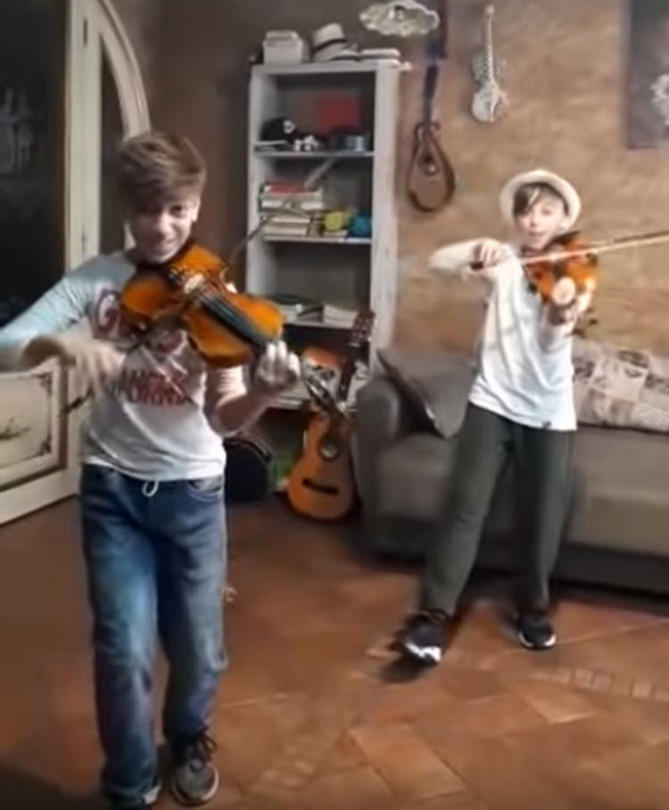 Sicilian boys violin quarantine Coldplay