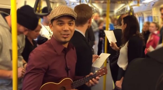Train Passengers Sing Over the Rainbow